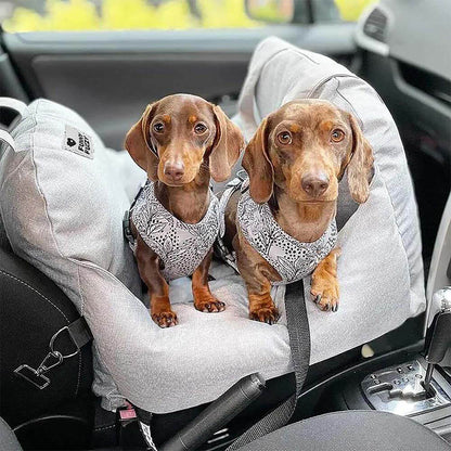 Autostoel Hondenmand First Class - Comfortabel Reiskussen voor Hond of Kat - Verstelbaar Wasbaar Autoreizen