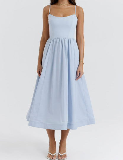 Midi Jurk Zonder Mouwen Elegante Vrouw Jurk