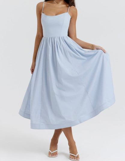 Midi Jurk Zonder Mouwen Elegante Vrouw Jurk