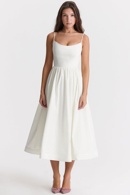 Midi Jurk Zonder Mouwen Elegante Vrouw Jurk