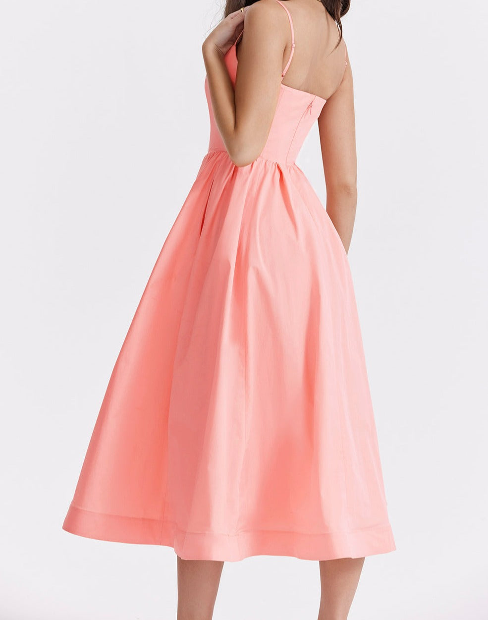 Midi Jurk Zonder Mouwen Elegante Vrouw Jurk