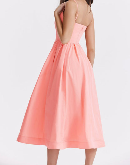 Midi Jurk Zonder Mouwen Elegante Vrouw Jurk