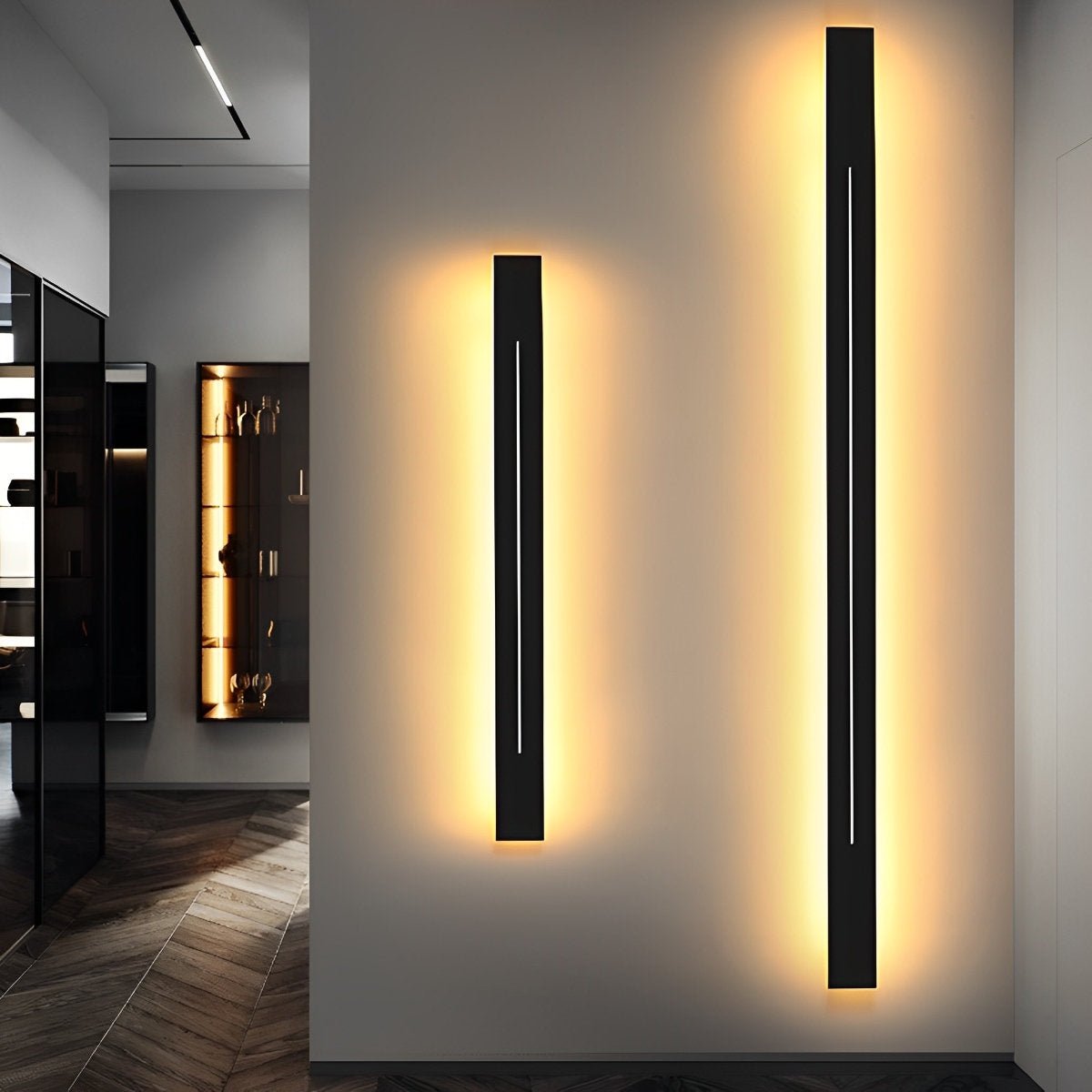 Wandlamp LED Strip Zwart IJzer Acryl Woonkamer Slaapkamer Lineair 60cm 80cm 100cm 120cm 3 Kleurmodi Minimalistisch Spiegel Accent