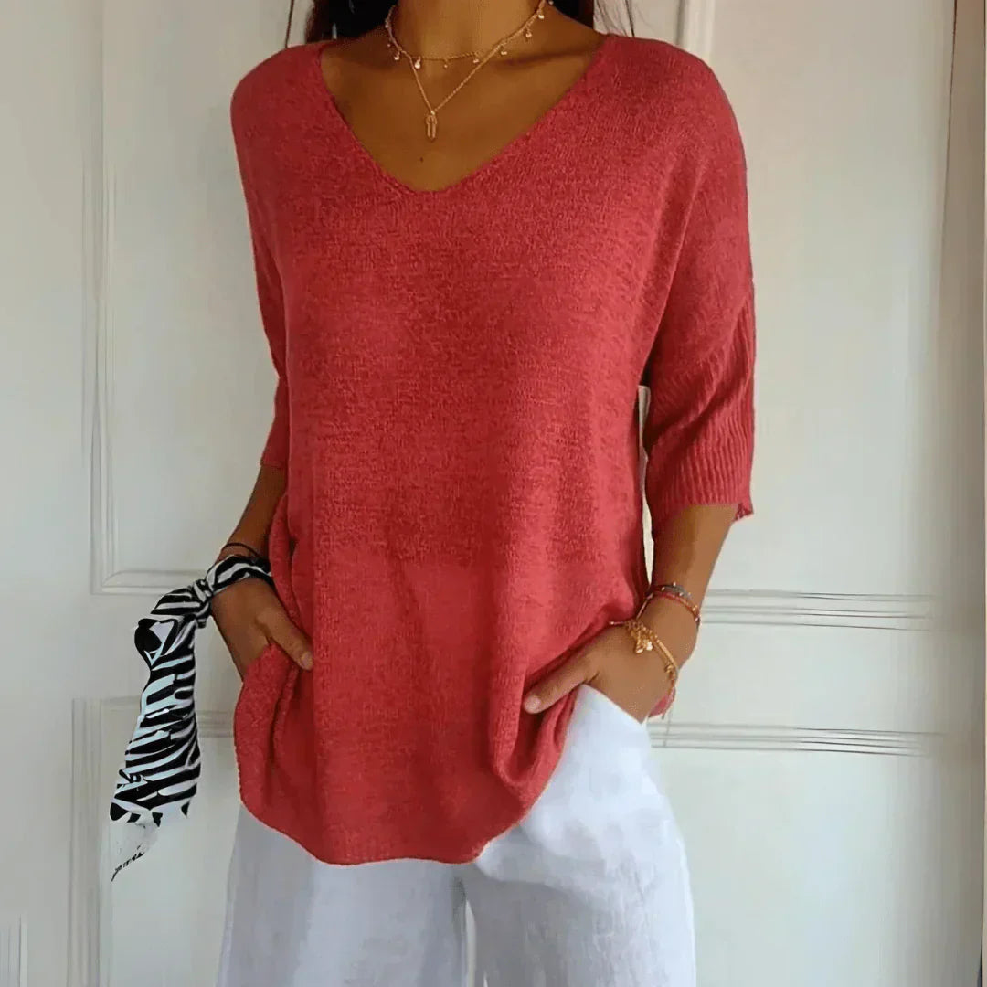 Vrouwelijke Elegant Blouse met Relaxed Fit - StudioMarella