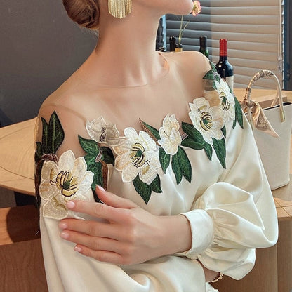 Vrouwelijke Bloemen Blouse Zomer Jurk Model - StudioMarella