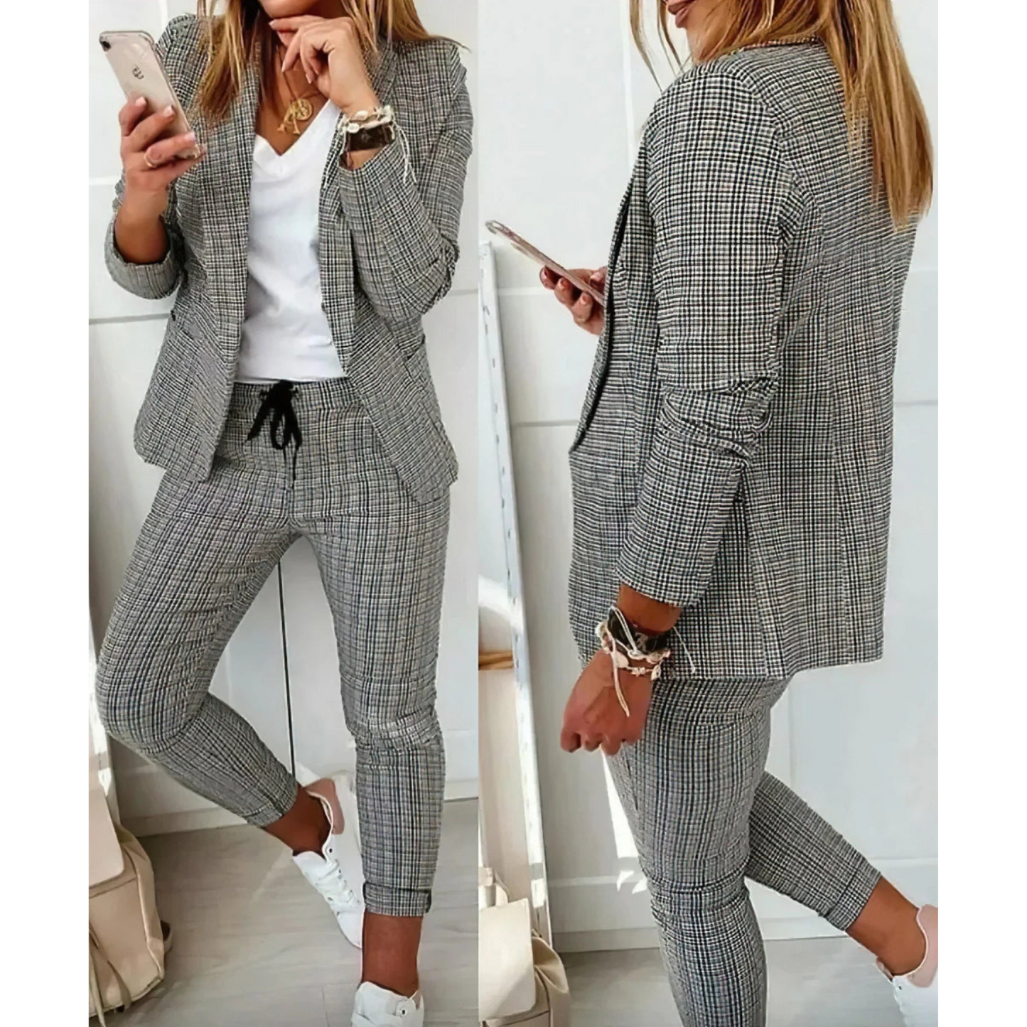 Dames Kantoorkleding Zakelijke Set Elegante Broek en Blouse - StudioMarella