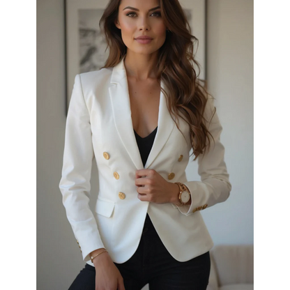 Dames Blazer van Katoen met Knopen Comfortabel Zitten - StudioMarella