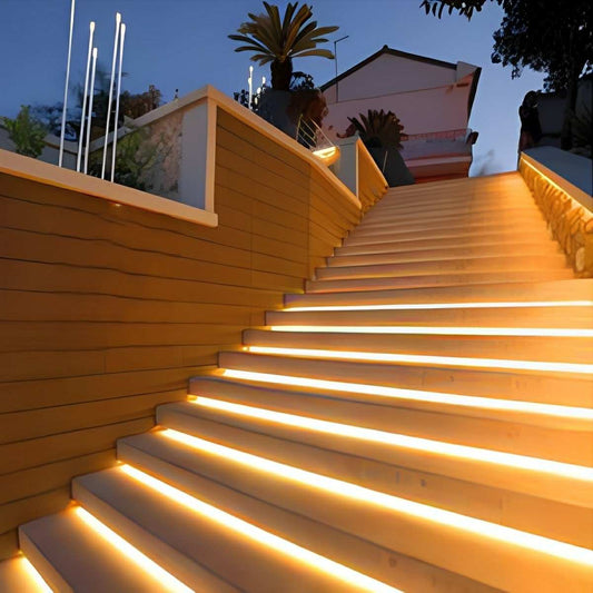 LED Inbouw Strips Buiten Siliconen IP68 24V Warm Wit Tuin Trap Pad Vijver Flex Lichtstrip Opbouw Waterdicht