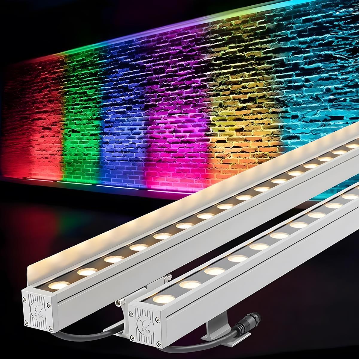 LED Wall Washer RGB Aluminium 24V IP65 Gevel Tuin Wandlamp Lichtbalk Kleur Dimbaar Buiten Accentverlichting Villa