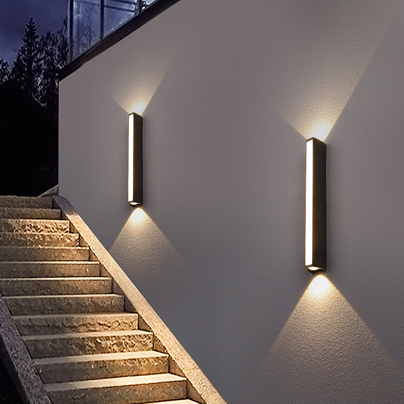 Moderne LED Wandlamp Waterdicht Zwart voor Terras en Tuin