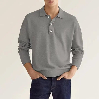 Heren Poloshirt Lange Mouw Klassiek Design