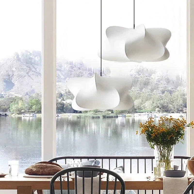 Zijden Hanglamp – Japanse Stijl – Lichtroze of Wit – Warm Wit Licht – Woonkamer & Slaapkamer – Moderne Pendelverlichting met Natuurlijke Uitstraling
