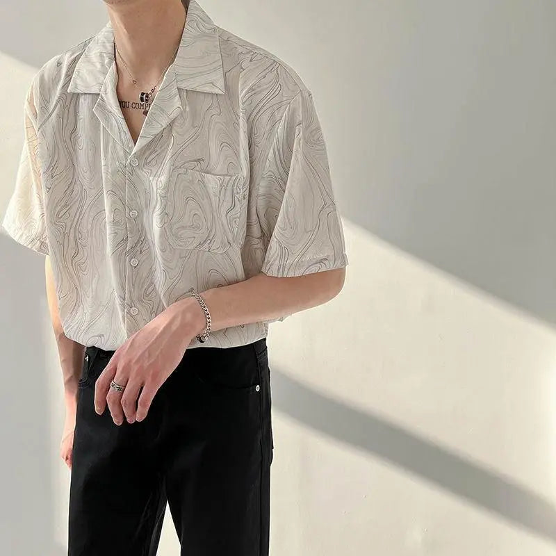 Mannen Overhemd Korte Mouw Casual Zomerstijl - StudioMarella