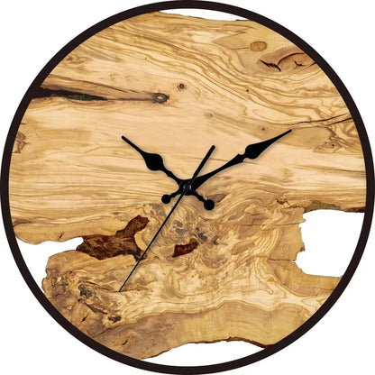 Wandklok Transparant Hout Epoxy Resin Romeinse Cijfers Stil Uurwerk Modern Woonkamer Slaapkamer