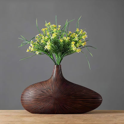 Decoratieve Vaas Houtlook Resin Ovaal Woonkamer Tafel