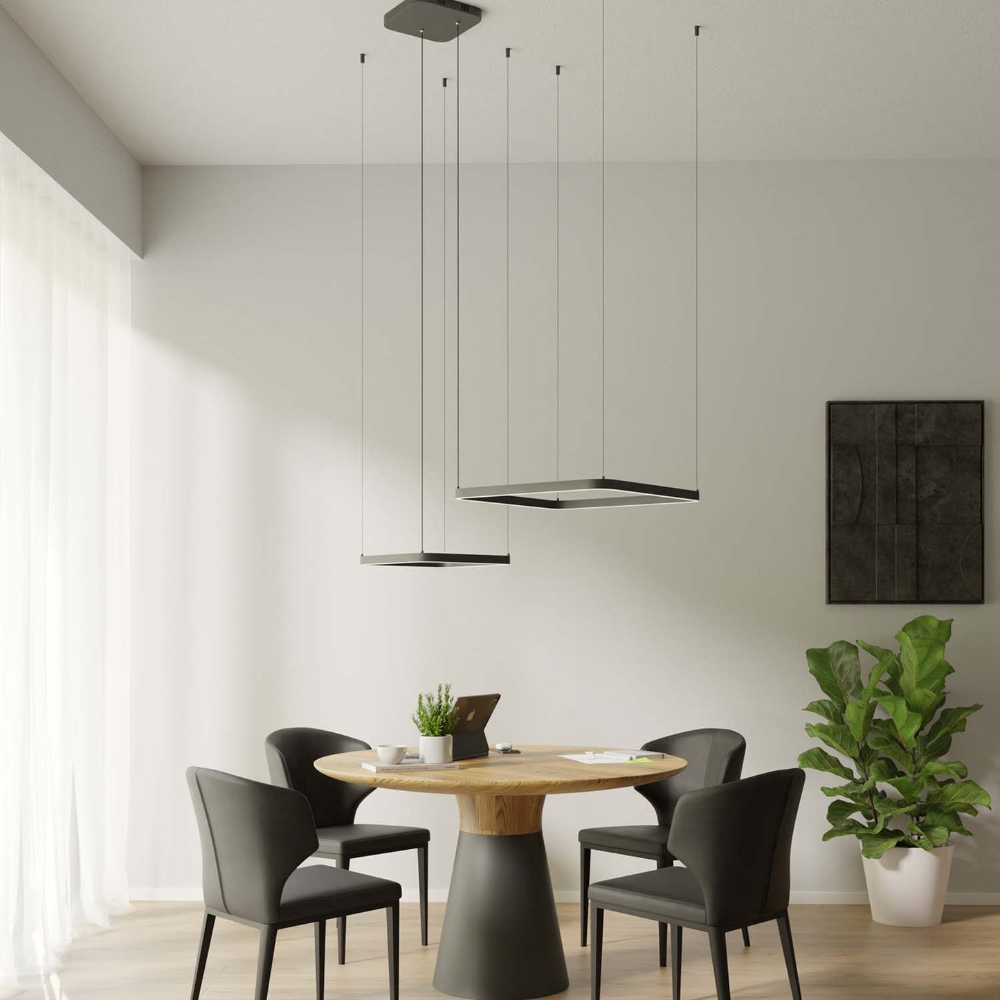 Moderne design hanglamp met zwevende vierkante vormen – Levora
