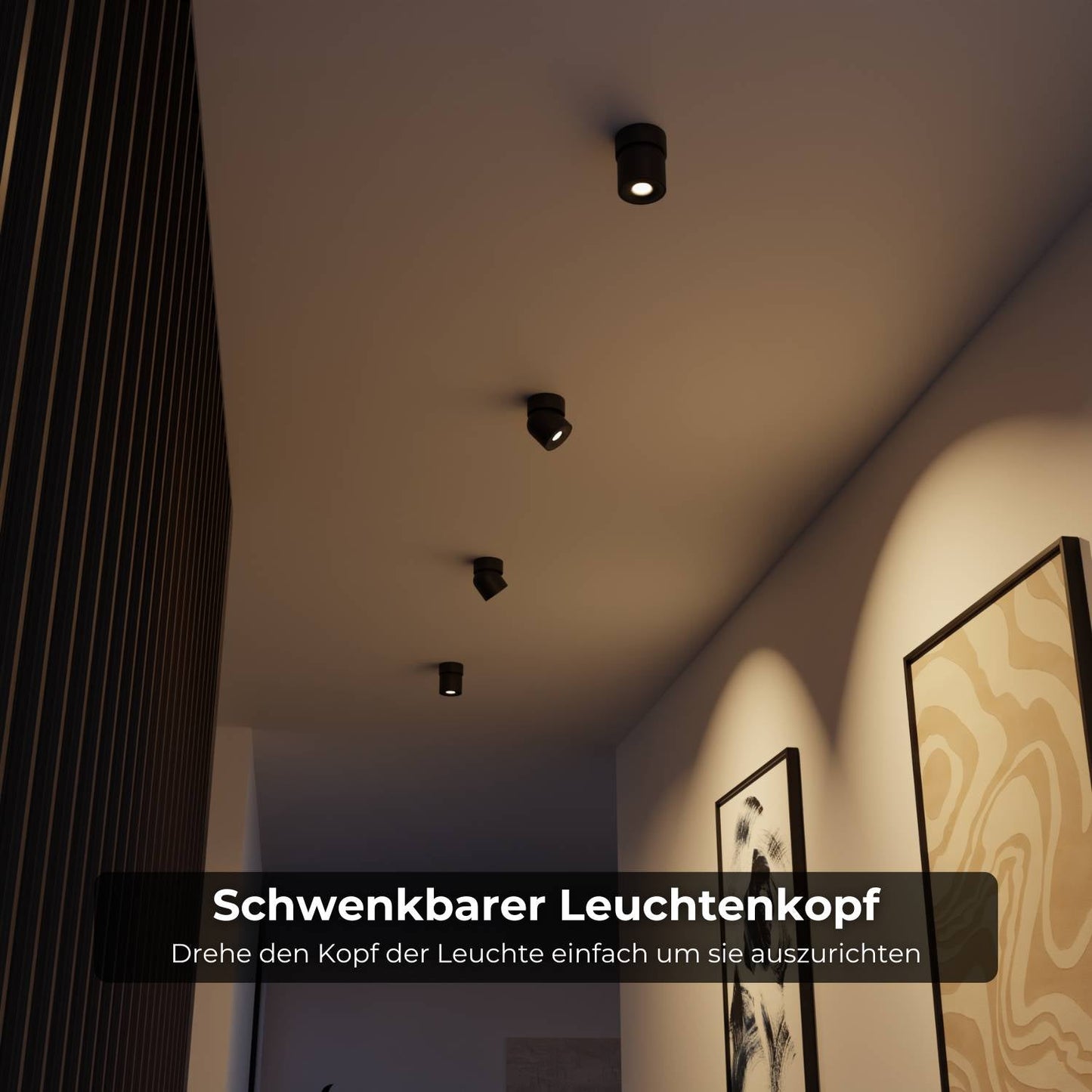 Verstelbare plafondlamp met draaibare lichtkop en warm 2700k licht