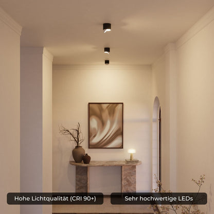 Verstelbare led plafondlamp met gericht warm 2700k licht voor hal keuken en woonkamer