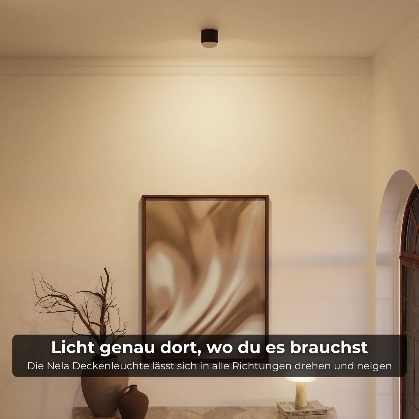 Verstelbare led plafondlamp met gericht warm 2700k licht voor hal keuken en woonkamer