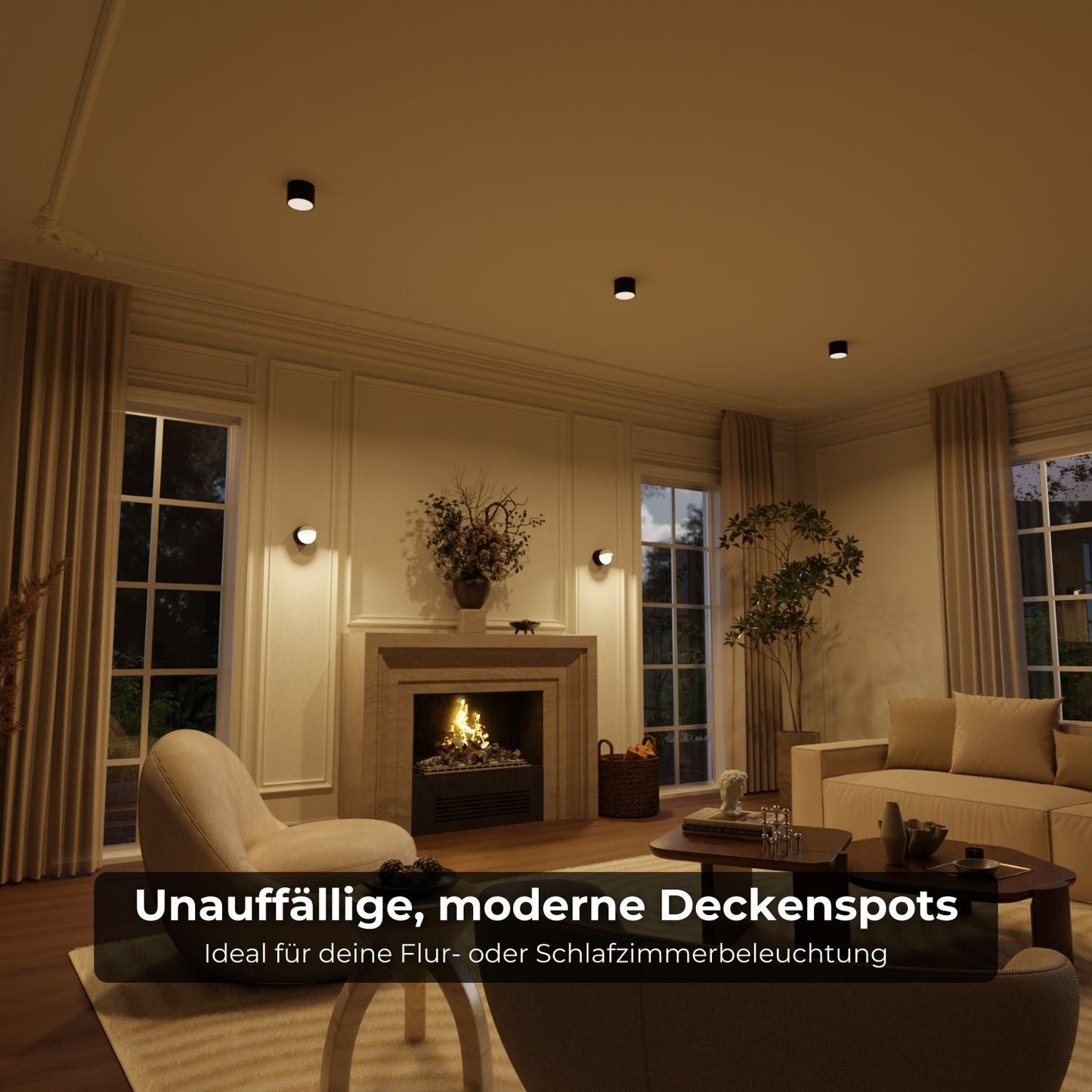 Verstelbare led plafondlamp met gericht warm 2700k licht voor hal keuken en woonkamer