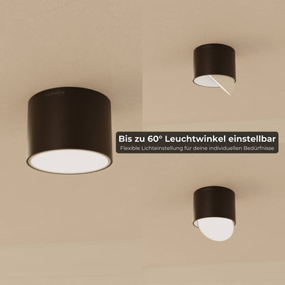 Verstelbare led plafondlamp met gericht warm 2700k licht voor hal keuken en woonkamer