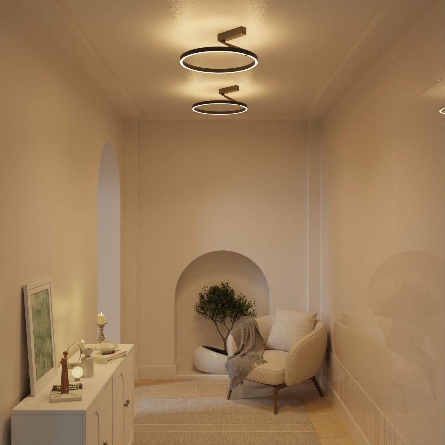 Plafondlamp met up & downlight en warm 2700K licht – Noira