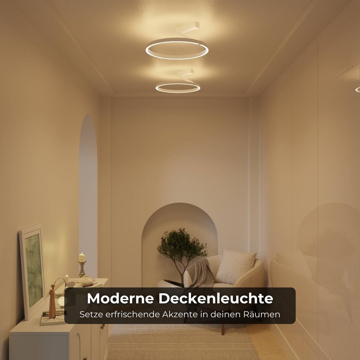 Plafondlamp met up & downlight en warm 2700K licht – Noira