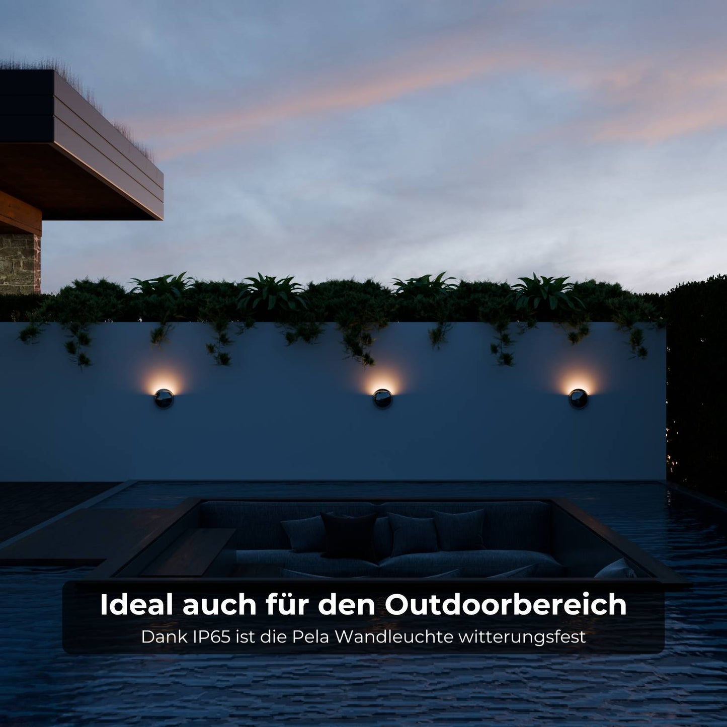 Moderne wandlamp met indirect licht en ip65 bescherming voor binnen en buiten