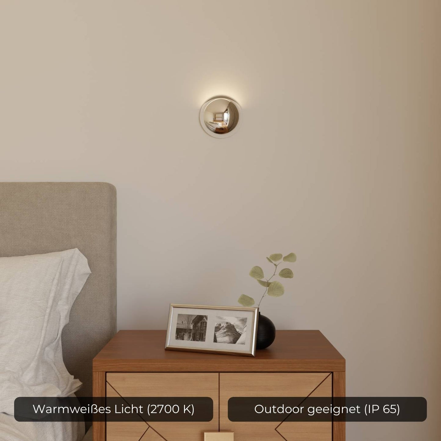 Moderne wandlamp met indirect licht en ip65 bescherming voor binnen en buiten
