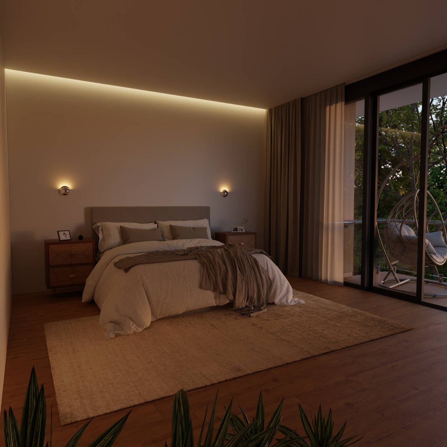 Moderne wandlamp met indirect licht en ip65 bescherming voor binnen en buiten