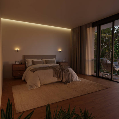 Moderne wandlamp met indirect licht en ip65 bescherming voor binnen en buiten