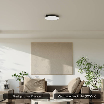 Plafondlamp met warm 2700k licht voor rustige en gelijkmatige sfeerverlichting