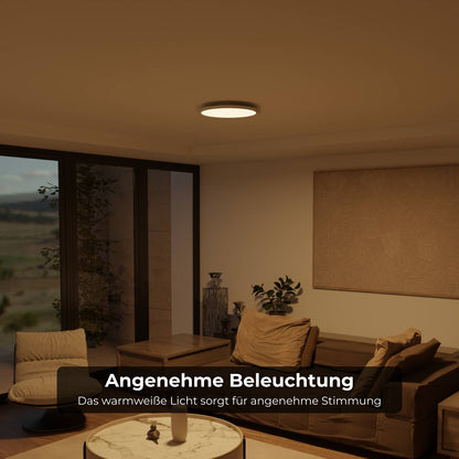 Plafondlamp met warm 2700k licht voor rustige en gelijkmatige sfeerverlichting