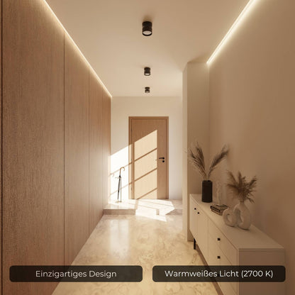 LED Plafondlamp Cilinder Up Downlight Aluminium Zwart Wand- en Plafondverlichting Moderne Verlichting Gang Slaapkamer Woonkamer