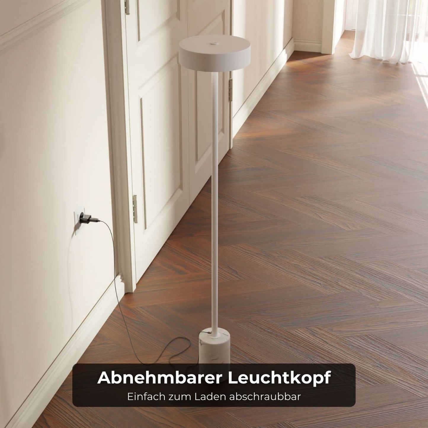 Draadloze accu vloerlamp voor tuin & terras met warm licht – Uranos