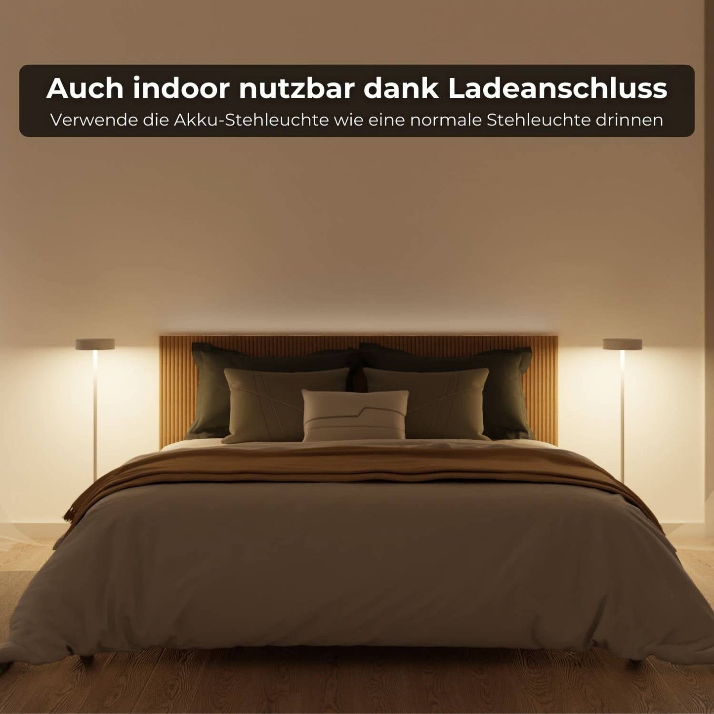 Draadloze accu vloerlamp voor tuin & terras met warm licht – Uranos