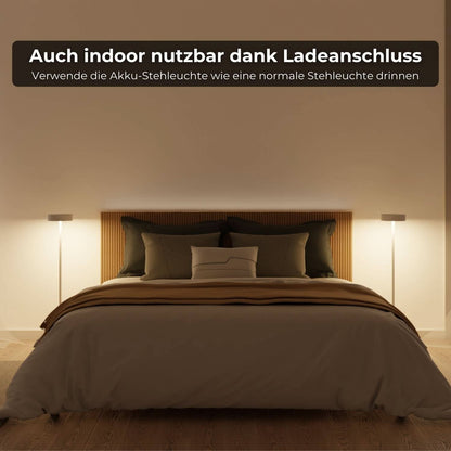 Draadloze accu vloerlamp voor tuin & terras met warm licht – Uranos