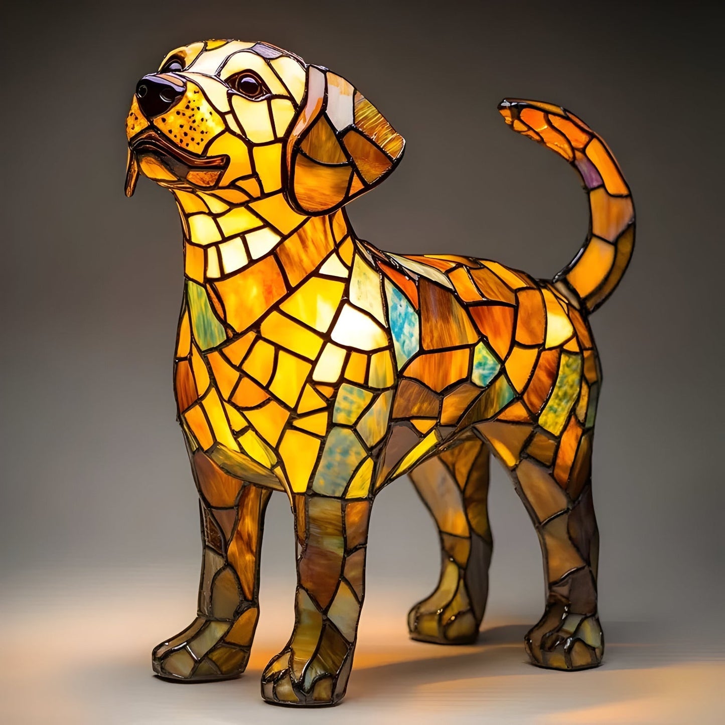 Hondenlamp Glas-in-Lood Sfeerverlichting Meerkleurig Mozaïek Dierenthema