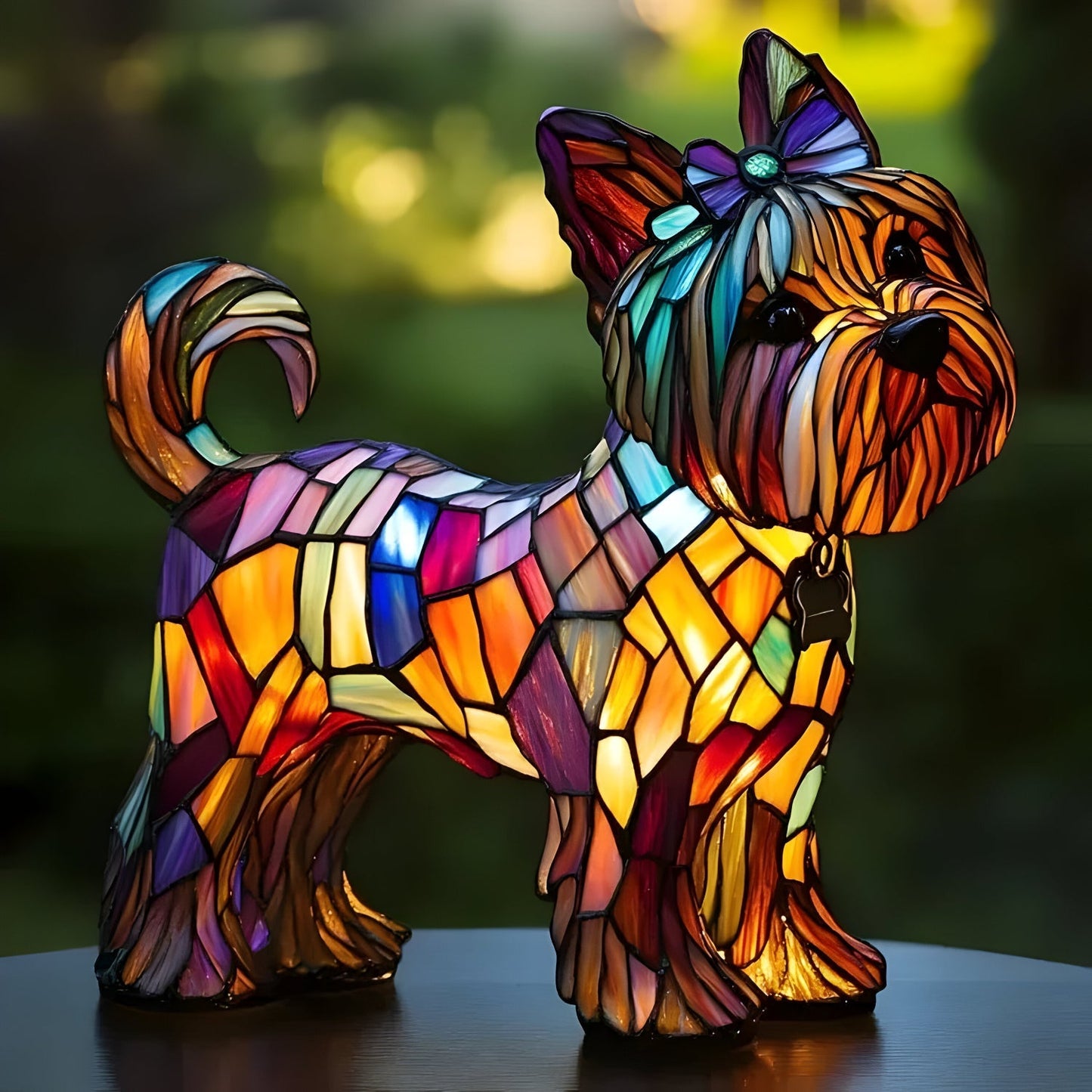 Hondenlamp Glas-in-Lood Sfeerverlichting Meerkleurig Mozaïek Dierenthema