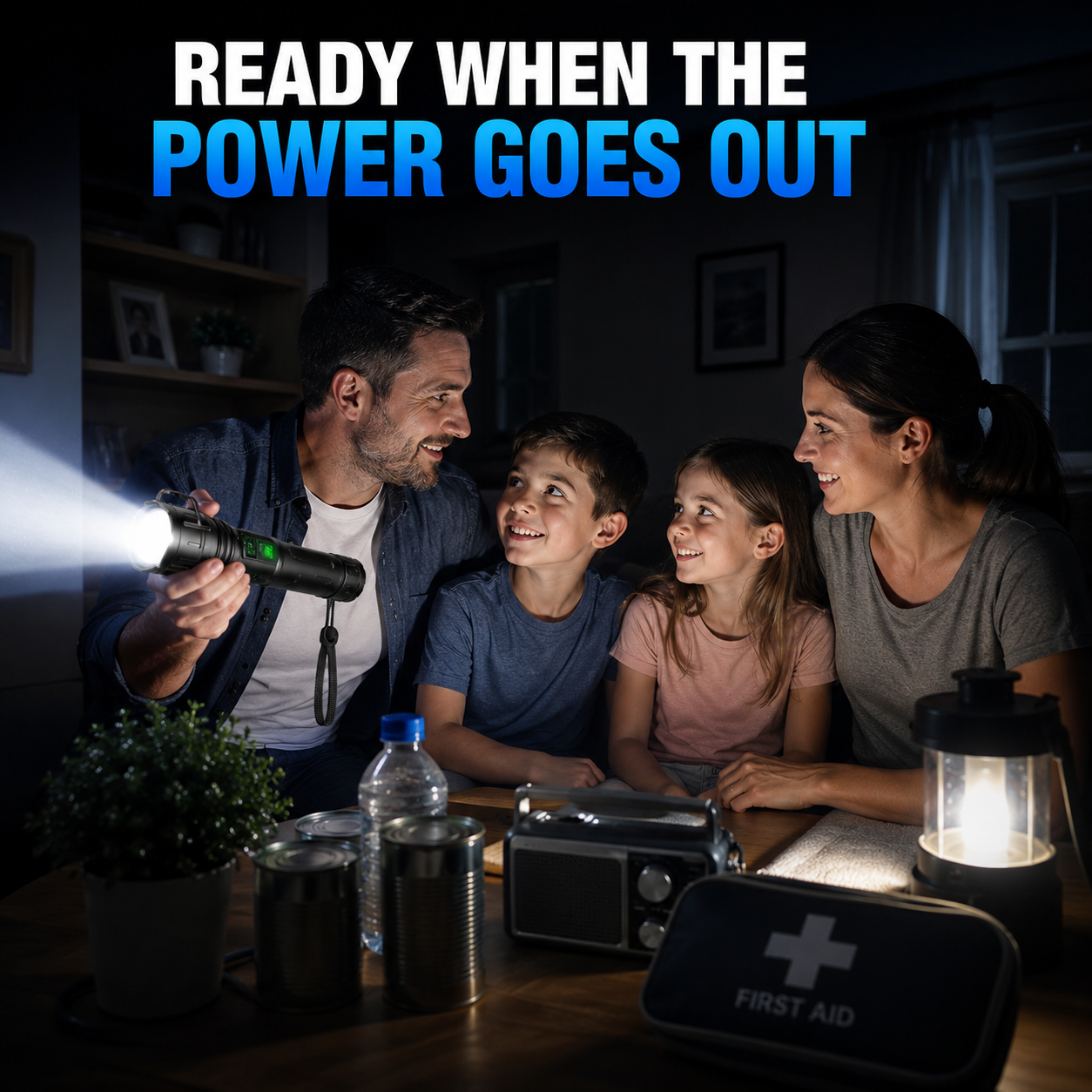 Tactische Zaklamp met Oplaadbare 5000mAh Batterij - Krachtige LED 100000 Lumen - Waterdicht & Schokbestendig - Met LCD Batterij-indicator & Powerbank Functie