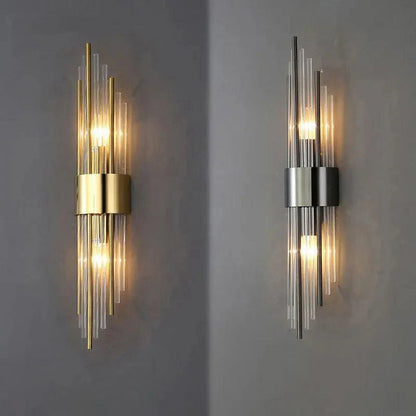 Kristallen LED Wandlamp Goud Zwart 35-56cm Luxe Wandverlichting Sfeerlicht voor Hal Slaapkamer Woonkamer