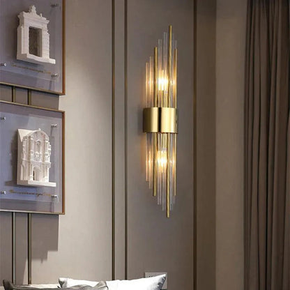 Kristallen LED Wandlamp Goud Zwart 35-56cm Luxe Wandverlichting Sfeerlicht voor Hal Slaapkamer Woonkamer