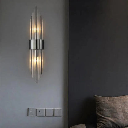 Kristallen LED Wandlamp Goud Zwart 35-56cm Luxe Wandverlichting Sfeerlicht voor Hal Slaapkamer Woonkamer
