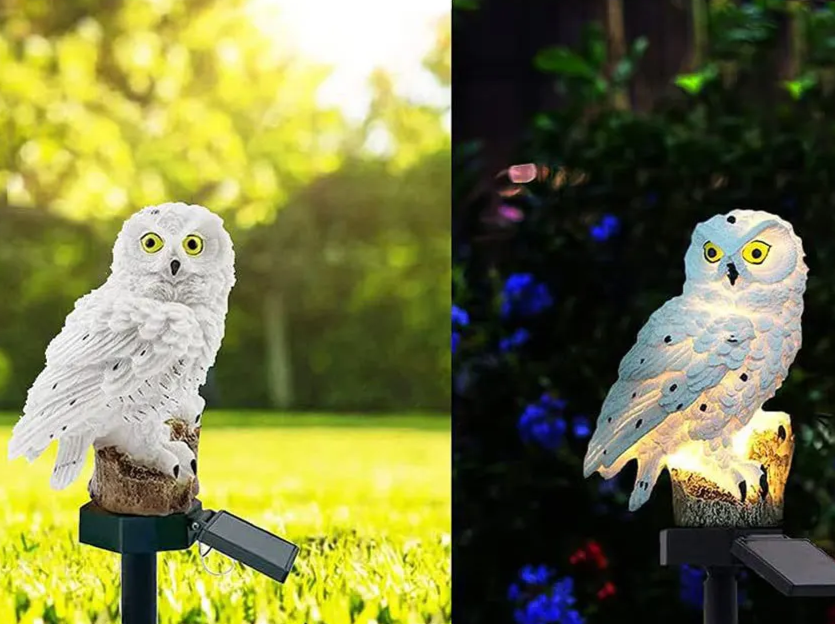 Uil Tuinlamp Zonne-energie Led IP65 Waterdicht Warm Wit 45cm Decoratie Tuin Terras Oprit