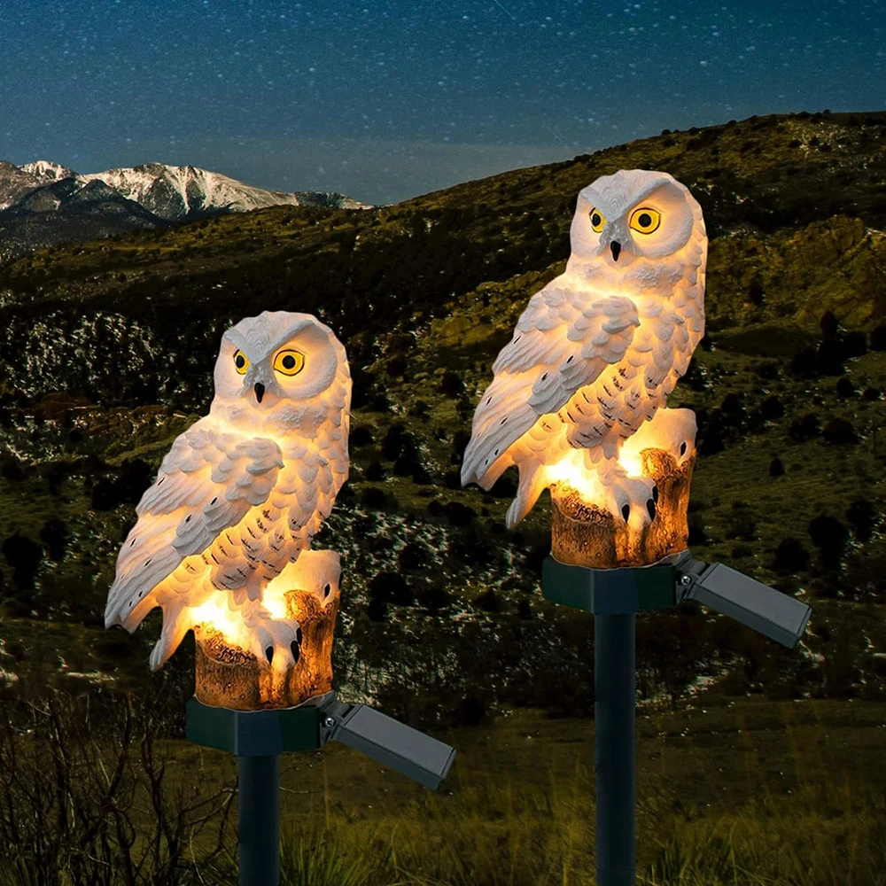Uil Tuinlamp Zonne-energie Led IP65 Waterdicht Warm Wit 45cm Decoratie Tuin Terras Oprit