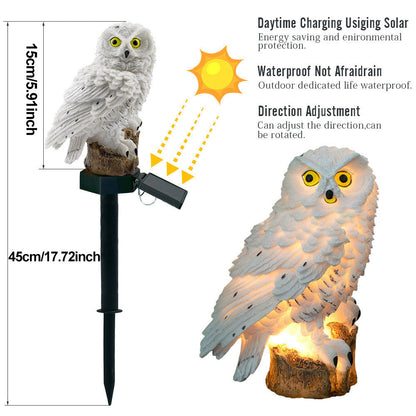 Uil Tuinlamp Zonne-energie Led IP65 Waterdicht Warm Wit 45cm Decoratie Tuin Terras Oprit