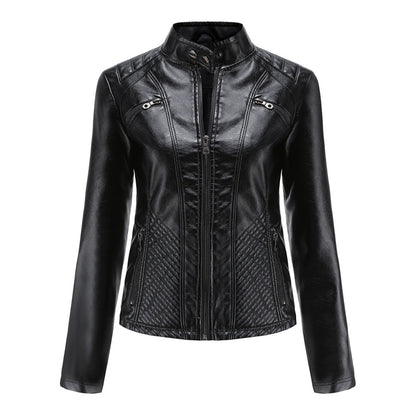 Luna | Verfijnd leren jack voor dames in de kleur Zwart voor dames in stijl ideaal voor de herfst.