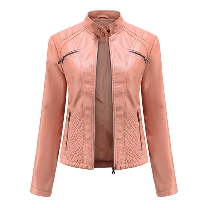 Luna | Verfijnd leren jack voor dames in de kleur Roze voor dames in stijl ideaal voor de herfst.