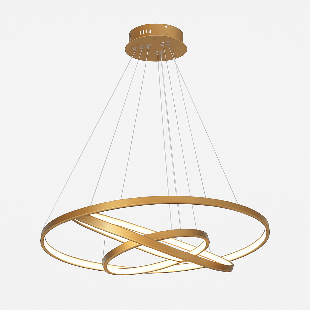 Hanglamp LED Ringen Goud Metaal Woonkamer Eetkamer Kroonluchter Ring Cirkel Hangend Plafondlamp Modern Design Zwart Wit