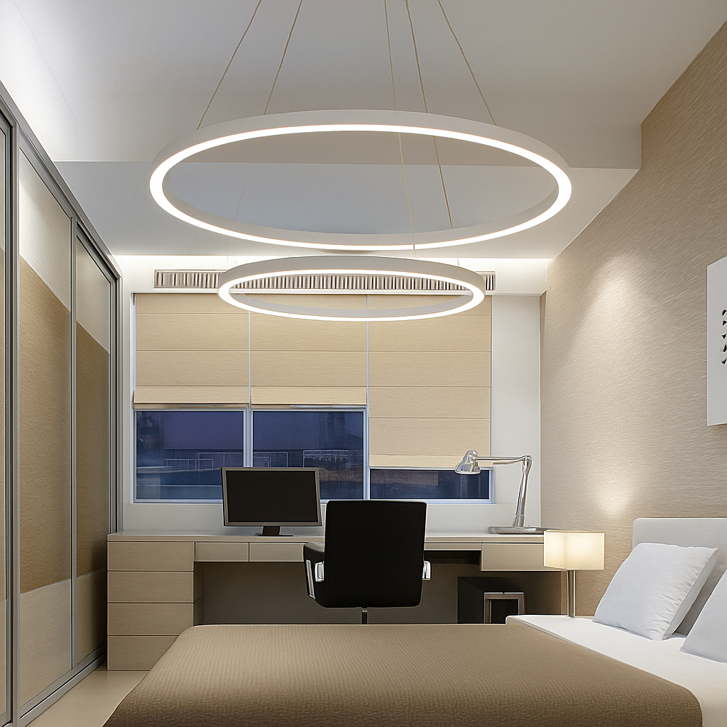 Hanglamp LED Ringen Goud Metaal Woonkamer Eetkamer Kroonluchter Ring Cirkel Hangend Plafondlamp Modern Design Zwart Wit